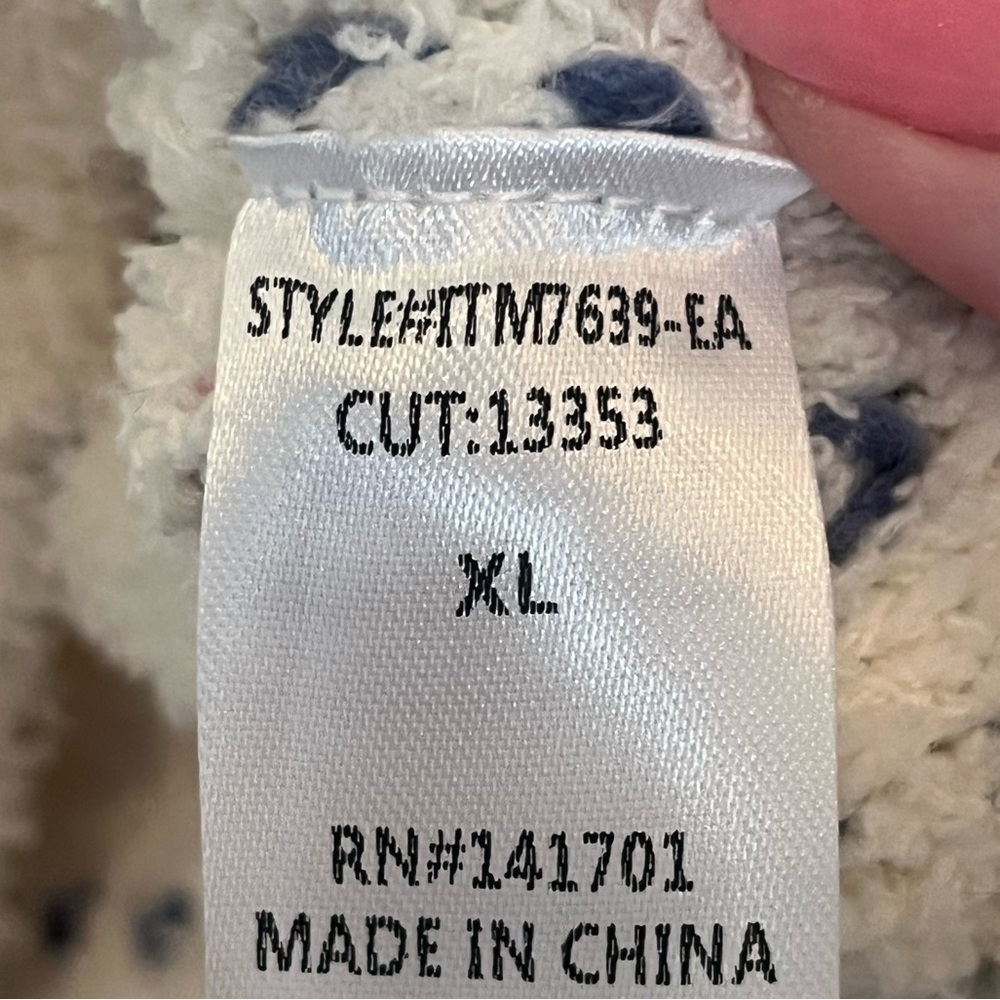 # Cozy blue/white chenille turtleneck sweater XL - Picture 3 of 5